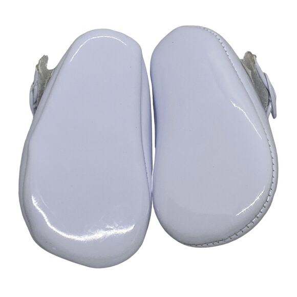 Baby Deer Girl's White Patent Skimmer Crib Shoes 1M Infant Hook & Loop Closure - Picture 9 of 14
